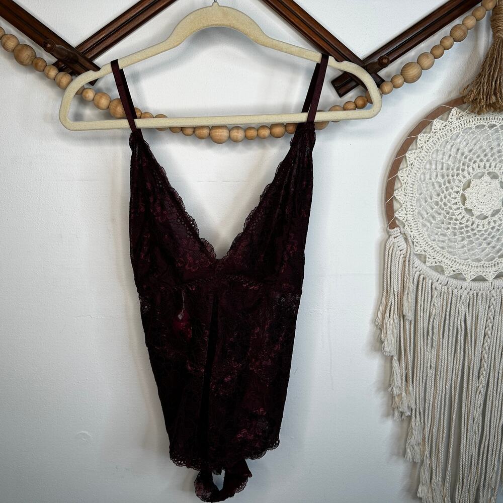 NEW Avidlove Wine Lace One Piece Lingerie
